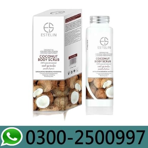 Dr. Rashel Estelin Coconut Body Scrub 250g – Exfoliating & Moisturizing Scrub in Pakistan